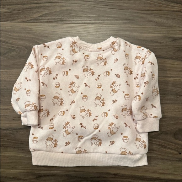 Disney Baby Winnie The Pooh Light Pink Sweatshirt with Cute Print size 6/9M - Picture 2 of 5
